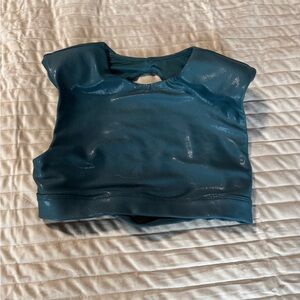 ALO Yoga Glossy Teal Sports Bra